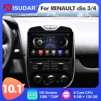 10,1-дюймовый автомобильный мультимедийный радиоприемник Isudar Android 12 для Renault clio 3 4 2013-2018 Автомобильный стереоплеер Carplay без 2din