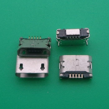 100 шт./лот, 5-контактный разъем Micro USB 6,4 мм, 5-контактный разъем DIP для мобильного телефона, разъем Micro USB, разъем для сварки печатных плат, плоский рот