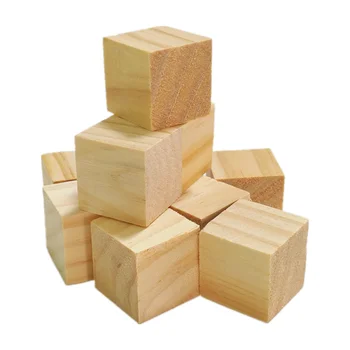10шт деревянных кубиков размером 25 мм, незаконченных квадратных блоков из натурального дерева, поделок, деревянных кубиков-головоломок для изготовления украшений своими руками