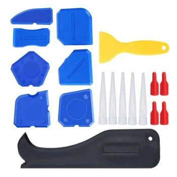 18 шт. швейный инструмент, герметик, ракель, насадка для заполнения швов, ракель для окон кухни и ванной.