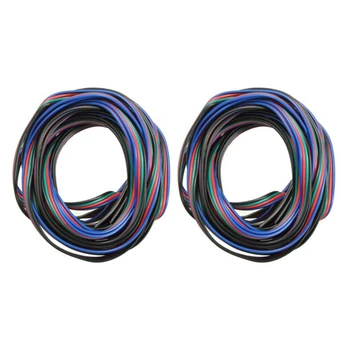 2X 4-контактный удлинитель для светодиодной ленты RGB 3528 5050, цветной разъем 5 м