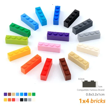 300шт Строительные блоки своими руками размером 1x4 точки, толстые фигурки, кирпичи, развивающие творческие игрушки для детей, размер, совместимый с 3010
