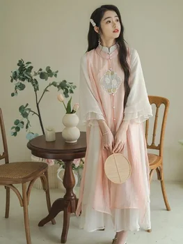 3D Hanfu Традиционное Китайское Платье Женская Одежда Розовое Облако Вышивка Косплей Сказочная Одежда Древнекитайский Костюм