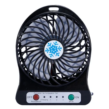 3X Портативный перезаряжаемый Мини-вентилятор Охладитель воздуха Мини-настольный вентилятор USB-охлаждения Перезаряжаемые Ручные вентиляторы Черный