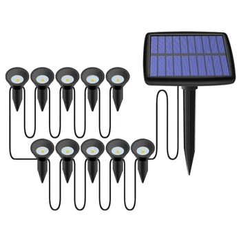 4X10 В 1 Солнечные фонари на открытом воздухе, водонепроницаемые солнечные фонари на лужайке, солнечные фонари для украшения садовой дорожки и бассейна