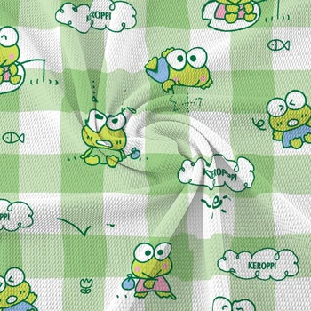 50*145 Sanrio KEROKEROKEROPPI Хлопчатобумажная пузырчатая ткань с принтом мультяшных персонажей для ткани, детский домашний текстиль, поделки своими руками