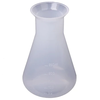 6 пластиковых прозрачных лабораторных химических колб Эрленмейера, контейнер для бутылок- 250 мл