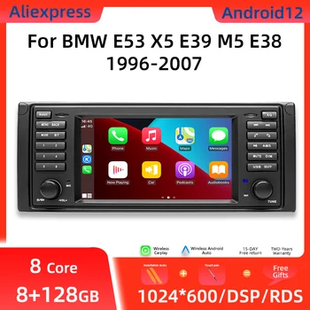 8-Ядерный Беспроводной Carplay Автомагнитола 2 Din Android 12 Для BMW X5 11 E53 E39 M5 1996-2003 Мультимедиа GPS Навигация Стерео Аудио 4G