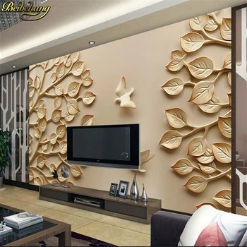 beibehang Пользовательские 3D фотообои 3D фон спальня кабинет обои для стен 3D рельефное пространство дерева 3d обои для гостиной