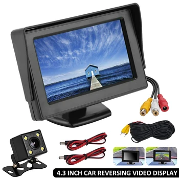 Bileeko 4,3-Дюймовый Экран Автомобильного Монитора Цифровой TFT LCD Постоянного Тока 35 В Заднего Вида Автомобильный Экран Система Мониторинга для Камеры Заднего Вида