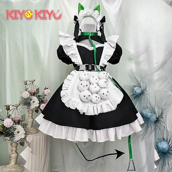 KIYO-KIYO Vtuber Virtua Real Aza Косплей костюм Aza Платье горничной Женские костюмы на Хэллоуин