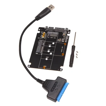 M.2 NGFF адаптер MSATA к USB 3.0 Конвертер Карта чтения с кабелем SATA Портативный флэш-накопитель с поддержкой SATA SSD