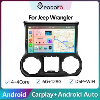 Podofo 2 Din Android Автомагнитола Мультимедийный Видеоплеер Для Jeep Wrangler GPS Навигация 2din Carplay Авто Стерео Без DVD