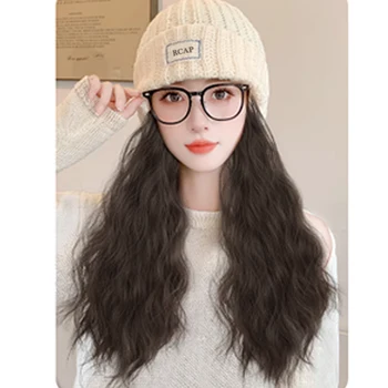 RCAP ™, кепки, шляпа, парик, интегрированная осенне-зимняя женская шляпа с имитацией длинных волос, парик