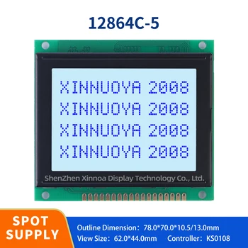 STN серая пленка с синим шрифтом 3,5-дюймовый 12864 128X64 Графический Точечный ЖК-модуль NT7108 Контроллер POS Серый FSTN Размер ММ 18PIN