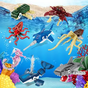 ToylinX Морские существа, строительные блоки, наборы с океанскими животными, Подарки для детской вечеринки в честь Дня Святого Валентина, Подарки для детей