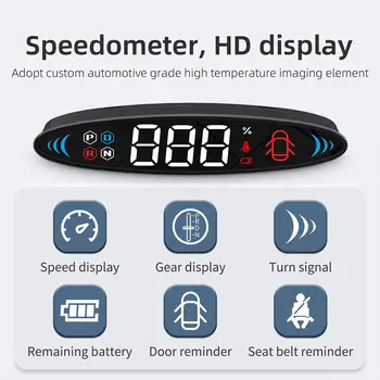 Автомобильный HUD-дисплей с указателем скорости, поворота, напоминанием о запасе заряда аккумулятора, совместимый с Tesla Model 3/ Y
