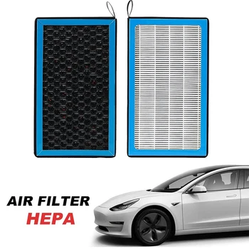 Автомобильный воздушный фильтр HEPA Кондиционер для Tesla Модель 3, модель Y, воздухоочиститель с высоким расходом, с активированным углем, 2 упаковки