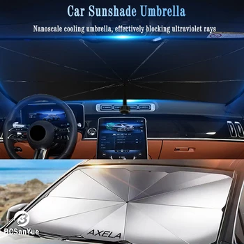 Автомобильный козырек от солнца, зонт на переднее стекло, Складной Козырек от солнца для Mazda 3 Axela Logo, Аксессуары для защиты лобового стекла от солнца