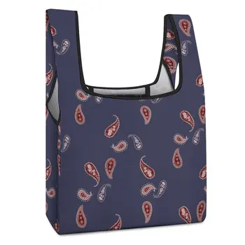 Большая хозяйственная сумка с индивидуальным принтом, сумка для покупок с двойным ремешком, сумка-тоут в этническом стиле ретро, повседневные женские сумки-жилетки для бакалеи