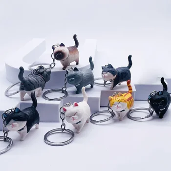 Брелок для ключей с милым мультяшным японским котом, круглая подвеска в виде кошки для женщин, брелок для ключей от автомобиля, кошелек, сумка, Аксессуары, подарки