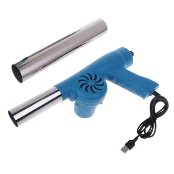Вентилятор для барбекю с USB-кабелем, 2 воздуховода, ручной сильфон для приготовления пищи на открытом воздухе и пикника