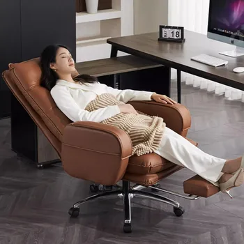 Вращающиеся офисные стулья из натуральной кожи Для обеденных перерывов Высококачественные Вращающиеся стулья Для делового офиса Из Воловьей кожи 컴퓨터의자 Мебель для офиса