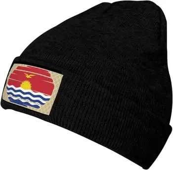 Вязаная шапка с флагом Кирибати, Акриловая шапка для холодной погоды, теплая шапка без полей, эластичные шапки