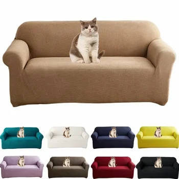 Жаккардовый чехол для дивана с защитой от кошек 1/2/3/4 Регулируемые Защитные чехлы для дивана для гостиной Твердый эластичный чехол для дома