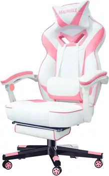 Игровое кресло HEADMALL розового цвета с подставкой для ног Эргономичного размера, произведенное зарегистрированной компанией, стулья для видеоигр с поясничным отделением
