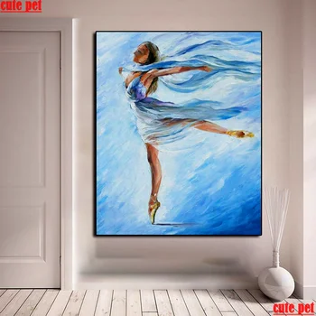 Картина маслом с полной квадратной дрелью абстрактная танцовщица, женщина, набор для алмазной живописи, Алмазная вышивка крестиком, салон украшений из смолы