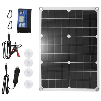 Комплект зарядного устройства для солнечной панели мощностью 15 Вт, комплект 12 В, контроллер 50A для каравана, фургона, лодки с двойным USB