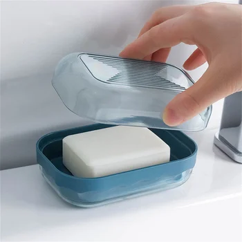 Креативная пластиковая коробка для мыла, губка для мыла, чехол для хранения с раздельным сливом