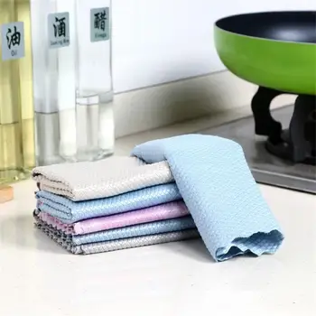 Кухонная тряпка для мытья посуды, домашнее полотенце для мытья посуды, бытовая полировка, салфетка для мытья посуды из микрофибры без следов на стекле