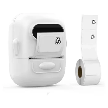 Машина для изготовления этикеток с ленточным принтером этикеток со штрих-кодом - Мини Портативный термоаппликационный аппарат Bluetooth, белый