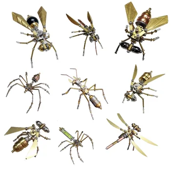 Металлическая сборка своими руками, наборы моделей мелких насекомых, Стимпанк, Механический Муравей, Летающая Стрекоза, Пчела, 3D Игрушка-головоломка для детей, подарок взрослым