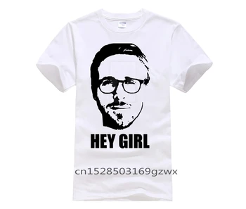 модная мужская футболка Ryan Gosling Hey, классический хлопковый мужской топ с круглым воротом и коротким рукавом, свободная модная трендовая футболка 2023 года.