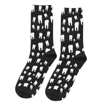 Мужские носки с рисунком зубов в стиле ретро, забавные зубы, унисекс, хип-хоп, с принтом Happy Crew, подарок