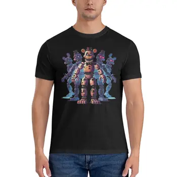 Мужские футболки Five Bears, хлопковые топы из игры FNAF, винтажные футболки с коротким рукавом и круглым вырезом, идея подарка, футболки