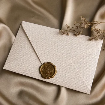 Набор писем-конвертов из конопли в винтажном стиле Любовное письмо из воловьей кожи в китайском стиле Специальная бумага Пригласительная открытка Лакированный конверт