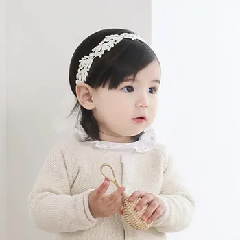 Новая белая цветочная повязка для волос, аксессуары, детская цветочная повязка на голову, Детская Регулируемая повязка на голову для маленьких девочек