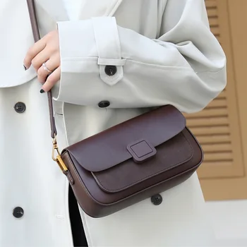 Новая женская модная маленькая квадратная сумка, ретро однотонная сумка через плечо, сумка через плечо из искусственной кожи, повседневные женские сумки-бродяги, кошелек