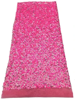 Новая иллюзионная двухцветная бархатная ткань с пайетками, высококачественное кружевное модное вечернее платье в африканском стиле / 5 ярдов