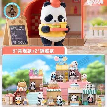 Новая серия Panda Roll Shopping Street Blind Box Коробка с сюрпризом, оригинальная фигурка, мультяшная модель, таинственная коробка, подарки для детей, игрушки