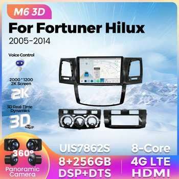 НОВЫЙ автомобильный радиоприемник M6 с 3D интерфейсом и 2K экраном для Toyota Fortuner Hilux 2005-2014, мультимедийный плеер, GPS-навигация для Carplay Android Auto