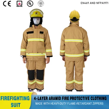 Новый стиль, Костюм пожарного Nomex Turnout Gear, соответствующий стандартам EN469 и NFPA1971, Огнестойкая одежда для пожаротушения