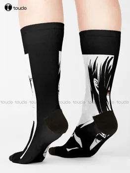 Носки Sebastian (Черный дворецкий), женские тренировочные носки с милым рисунком, лучший осенний мультфильм, дышащий хлопок, цифровая печать 360 °.