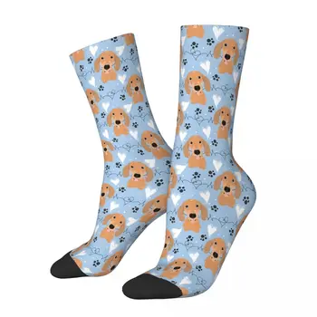 Носки для собак LOVE Baby Blue Dachshund с колбасой, мужские и женские Зимние чулки с принтом
