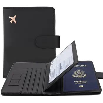Обложка для паспорта из искусственной кожи Для мужчин и женщин, держатель для паспорта с кредитной картой, чехол для кошелька, защитный чехол