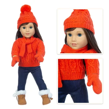 Оранжевый костюм-свитер подходит для американской девочки, 18-дюймовая кукла american girl, одежда для куклы alexander, аксессуары для куклы, лучший подарок